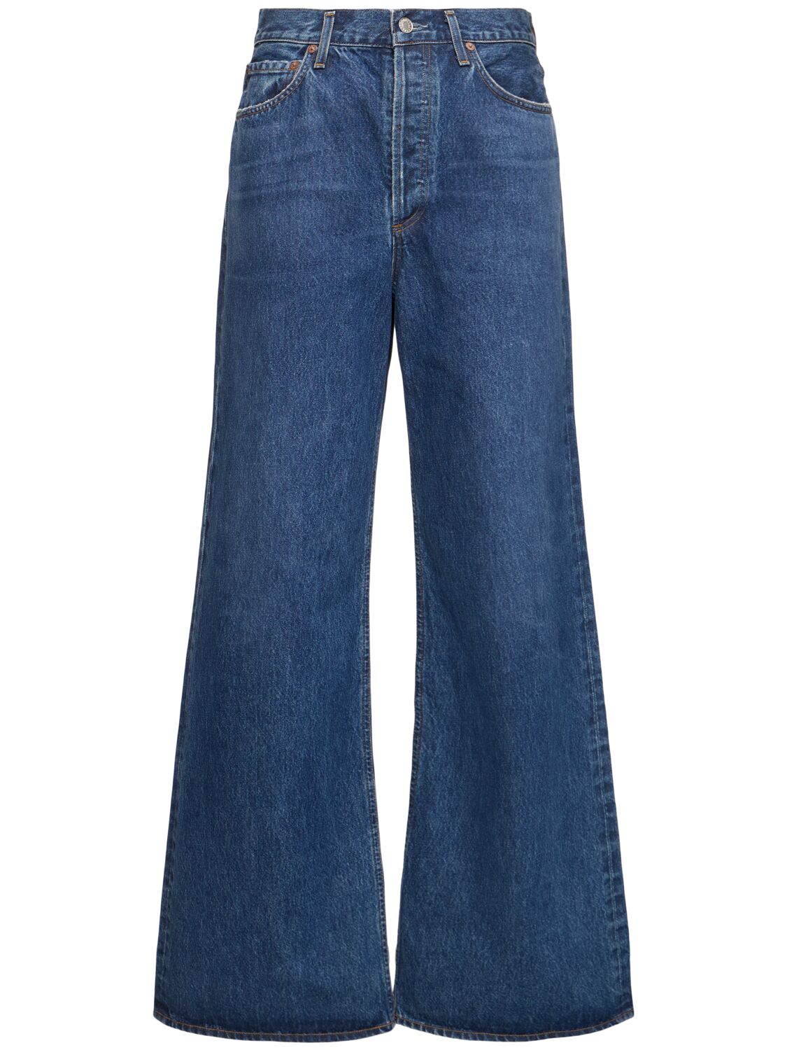 Shop Agolde Dame High Rise Wide Jeans In Blue