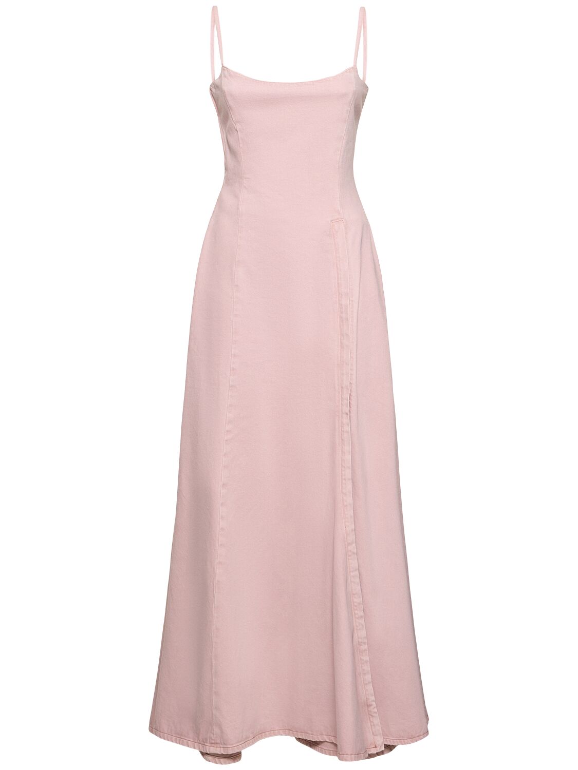Shop Y/project Denim Maxi Dress W/ Pants In Pink