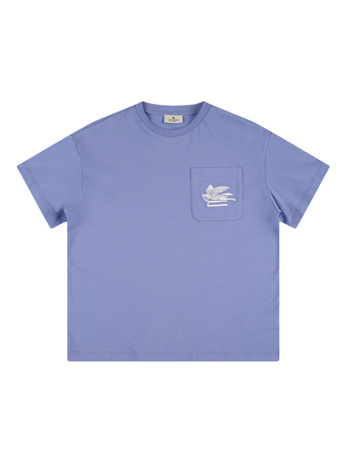 Etro Kids' Cotton Jersey Logo T-shirt In Metallic