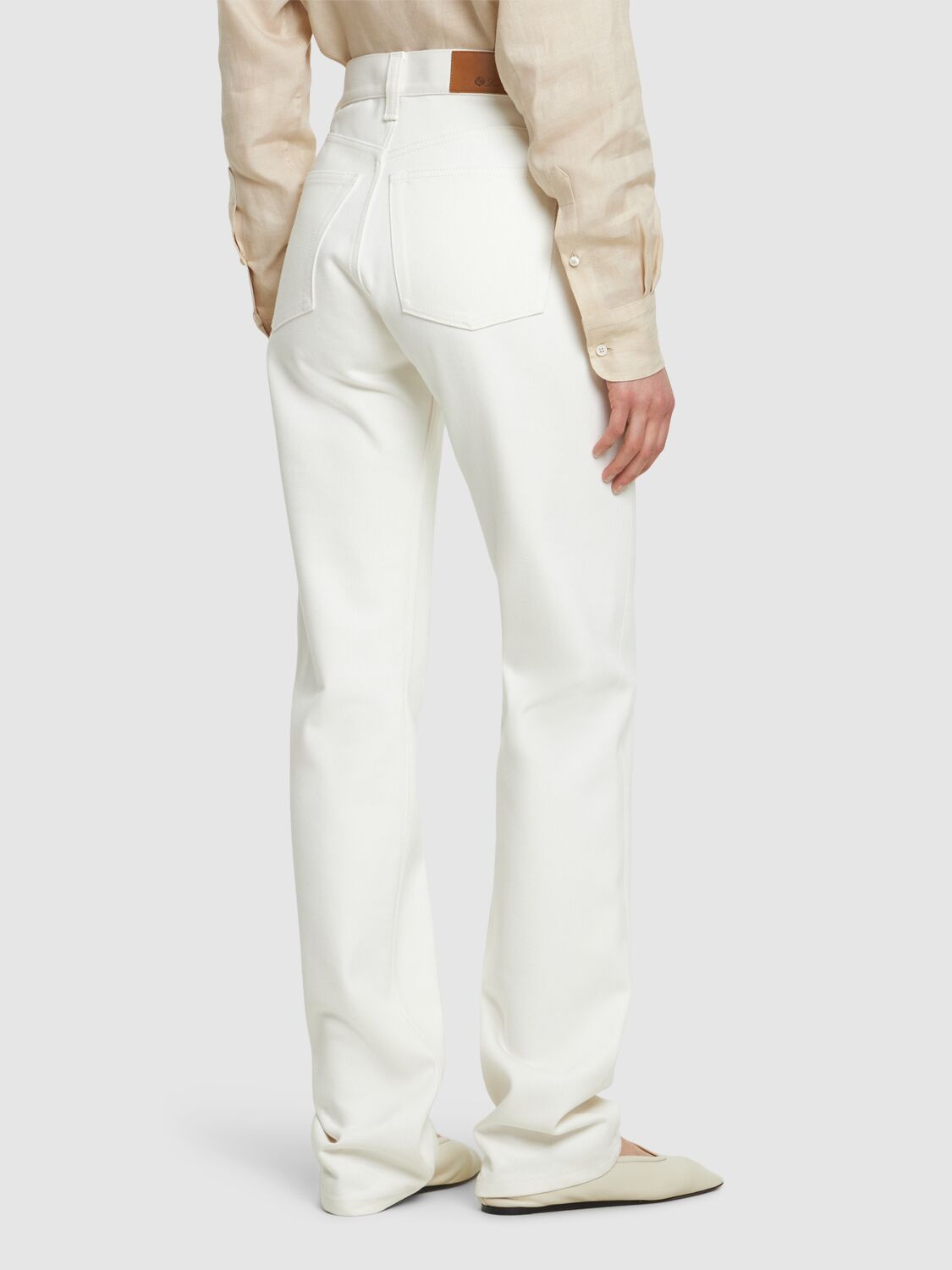 Shop Loro Piana Sade High Waist Denim Straight Jeans In White
