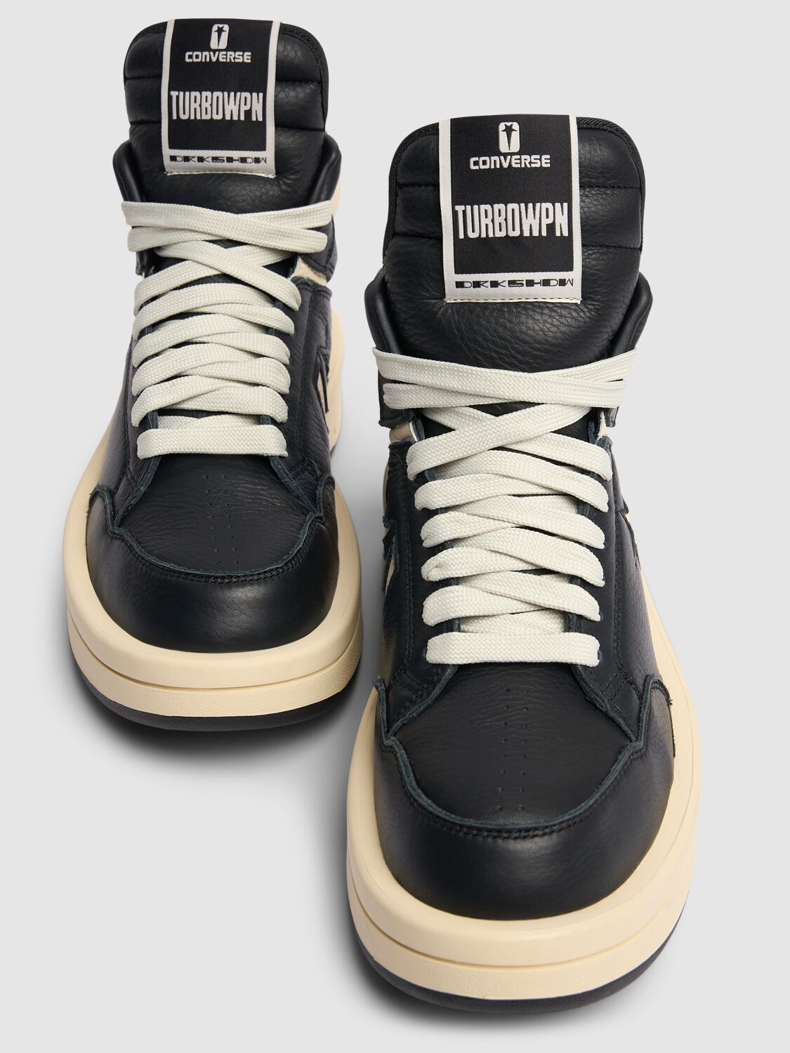 Shop Drkshdw X Converse Turbowpn Leather Sneakers In Black,white