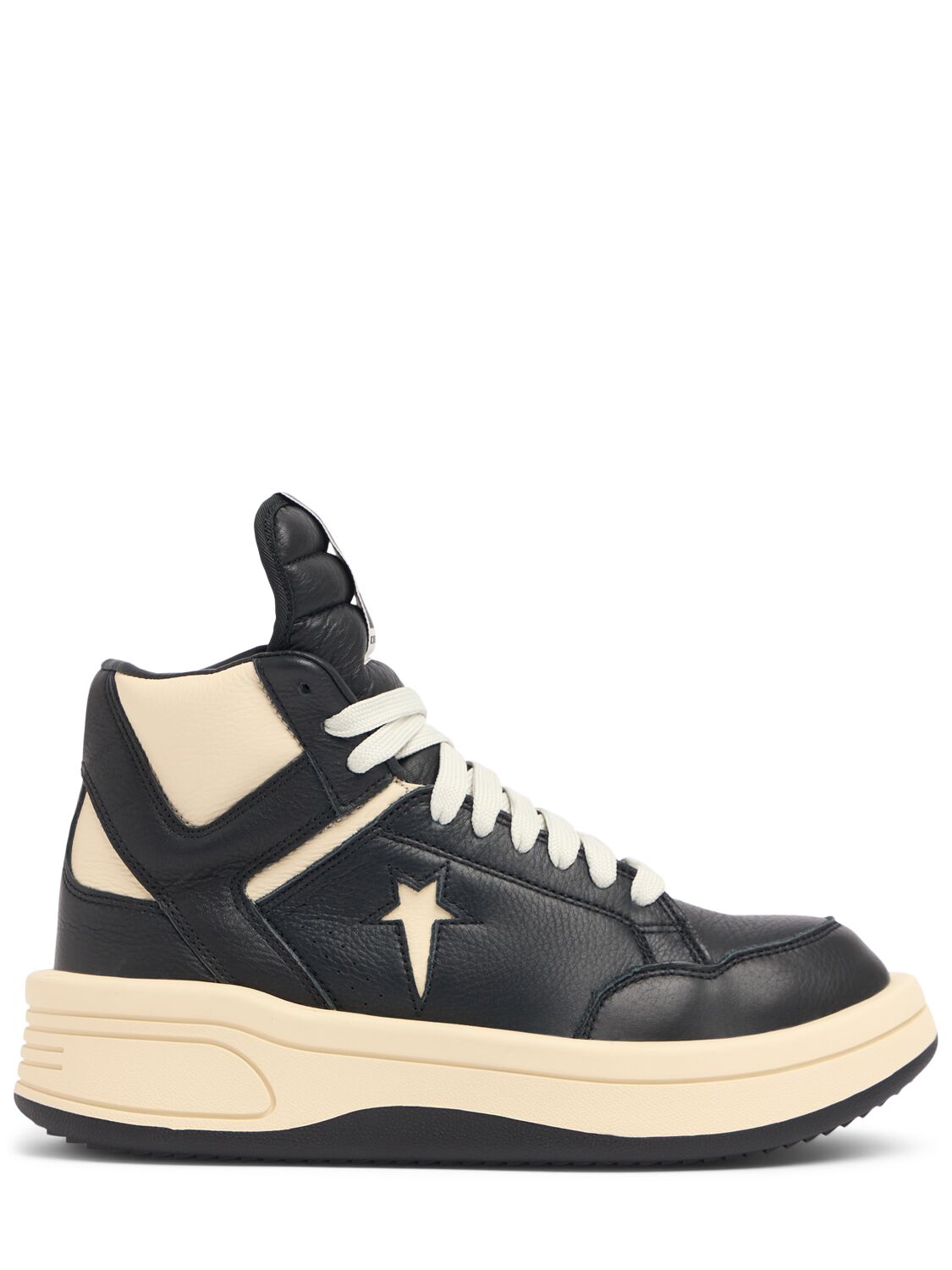 Drkshdw X Converse Turbowpn Leather Sneakers In Black,white