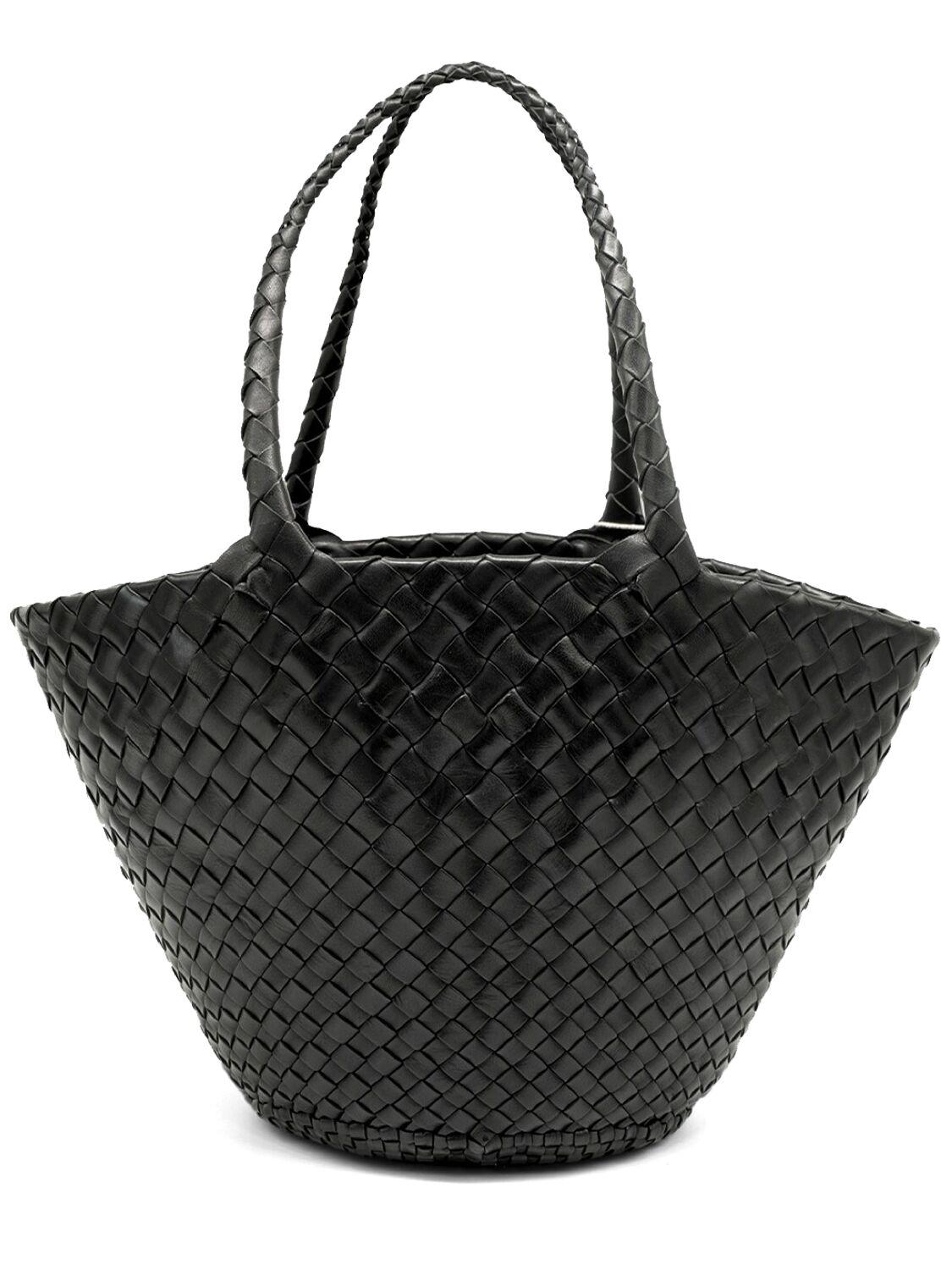 Dragon Diffusion Egola Hand-braided Leather Tote Bag In Black