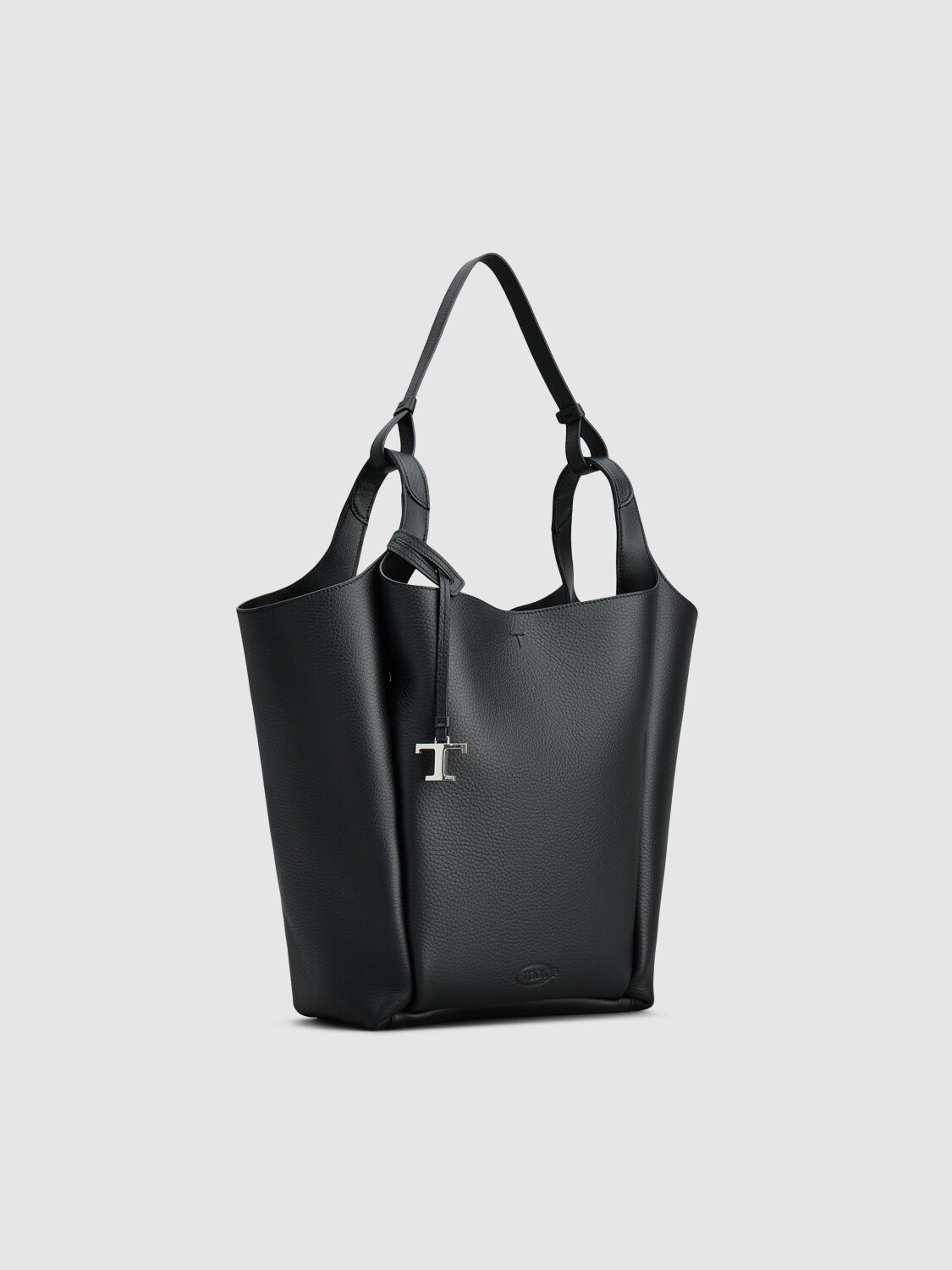 Shop Tod's Medium Api Leather Shoulder Bag In Black