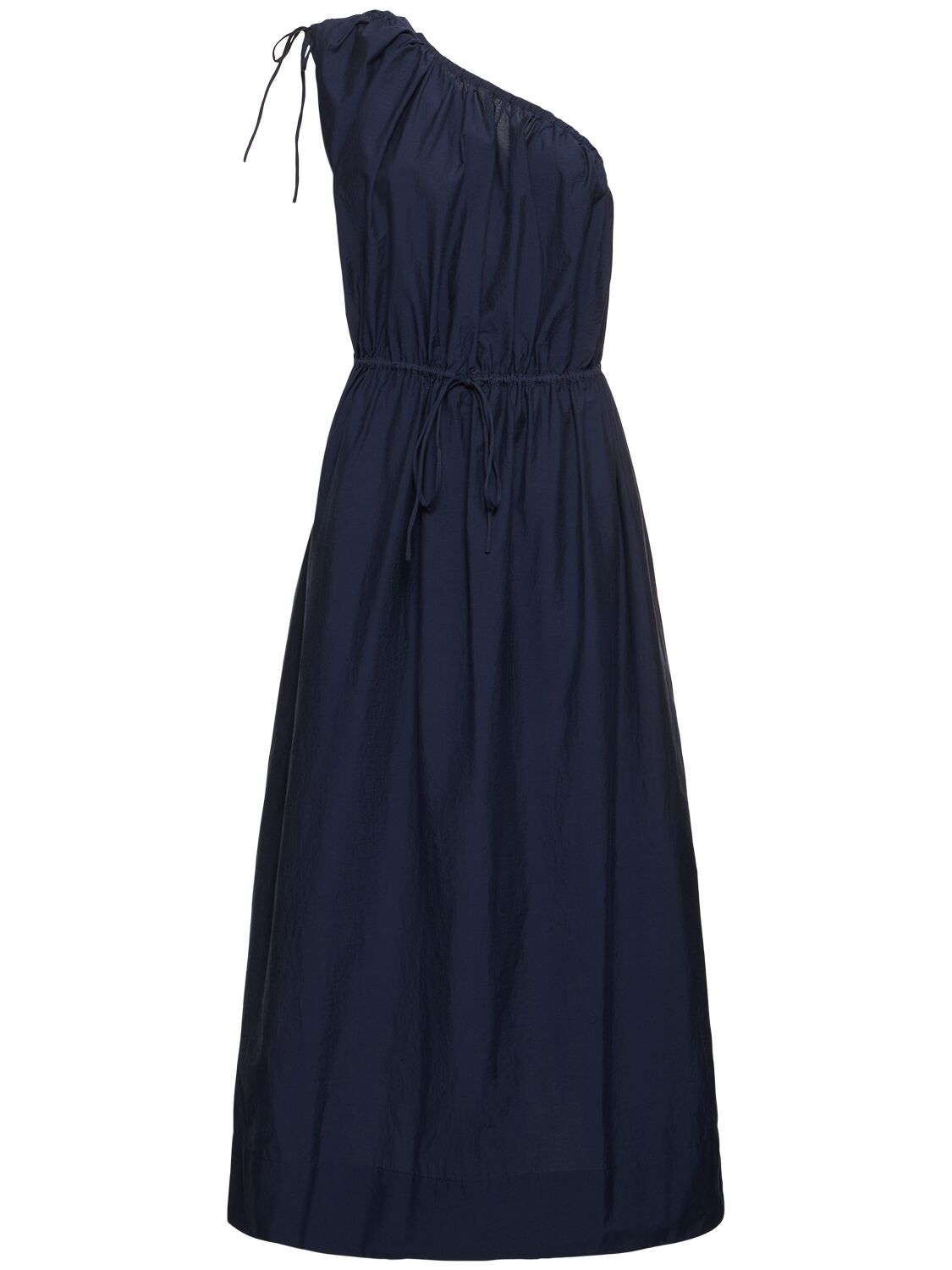 Shop Soeur Ashley One-shoulder Cotton Midi Dress In Blue
