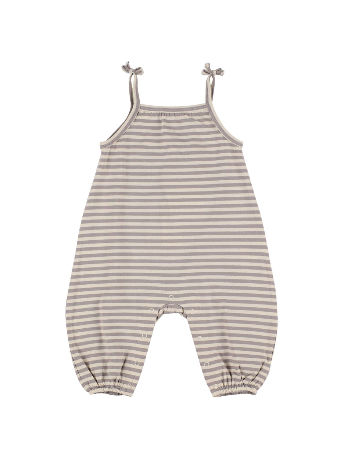 Quincy Mae Babies' Printed Organic Cotton Jumpsuit In White,grey