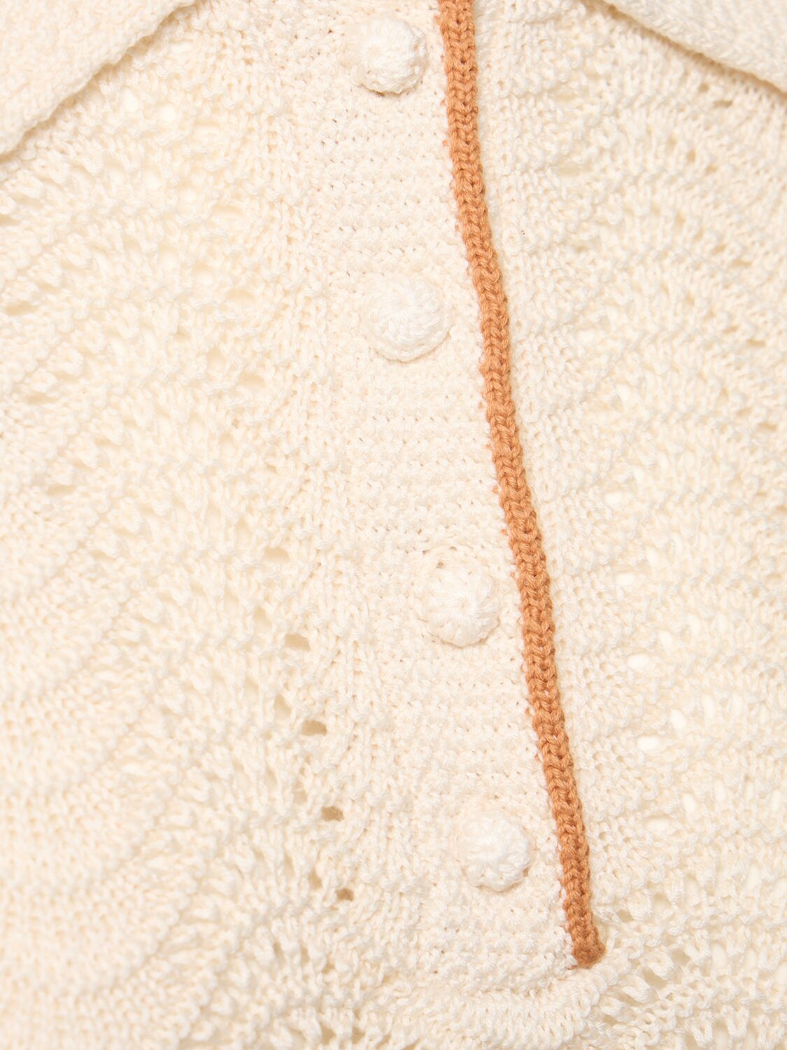 Shop Zimmermann Junie Textured Knit Cotton Polo In Beige