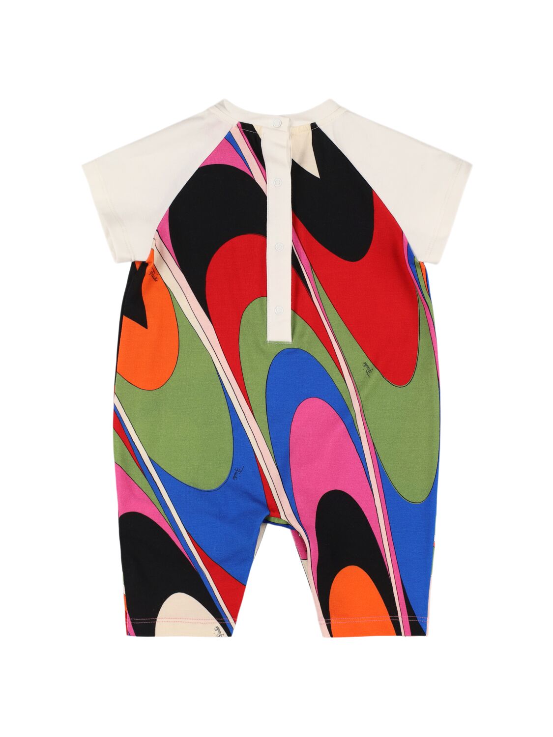 Shop Pucci Printed Cotton Jersey Romper & Bib In Multicolor