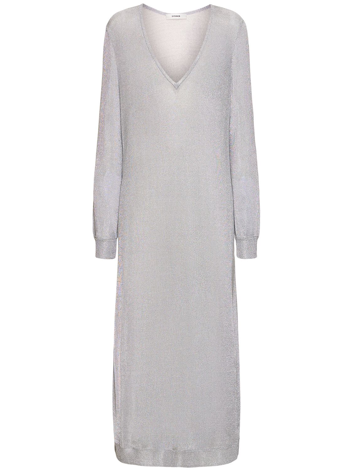 Interior The Croft Viscose Blend Long Dress In Silver