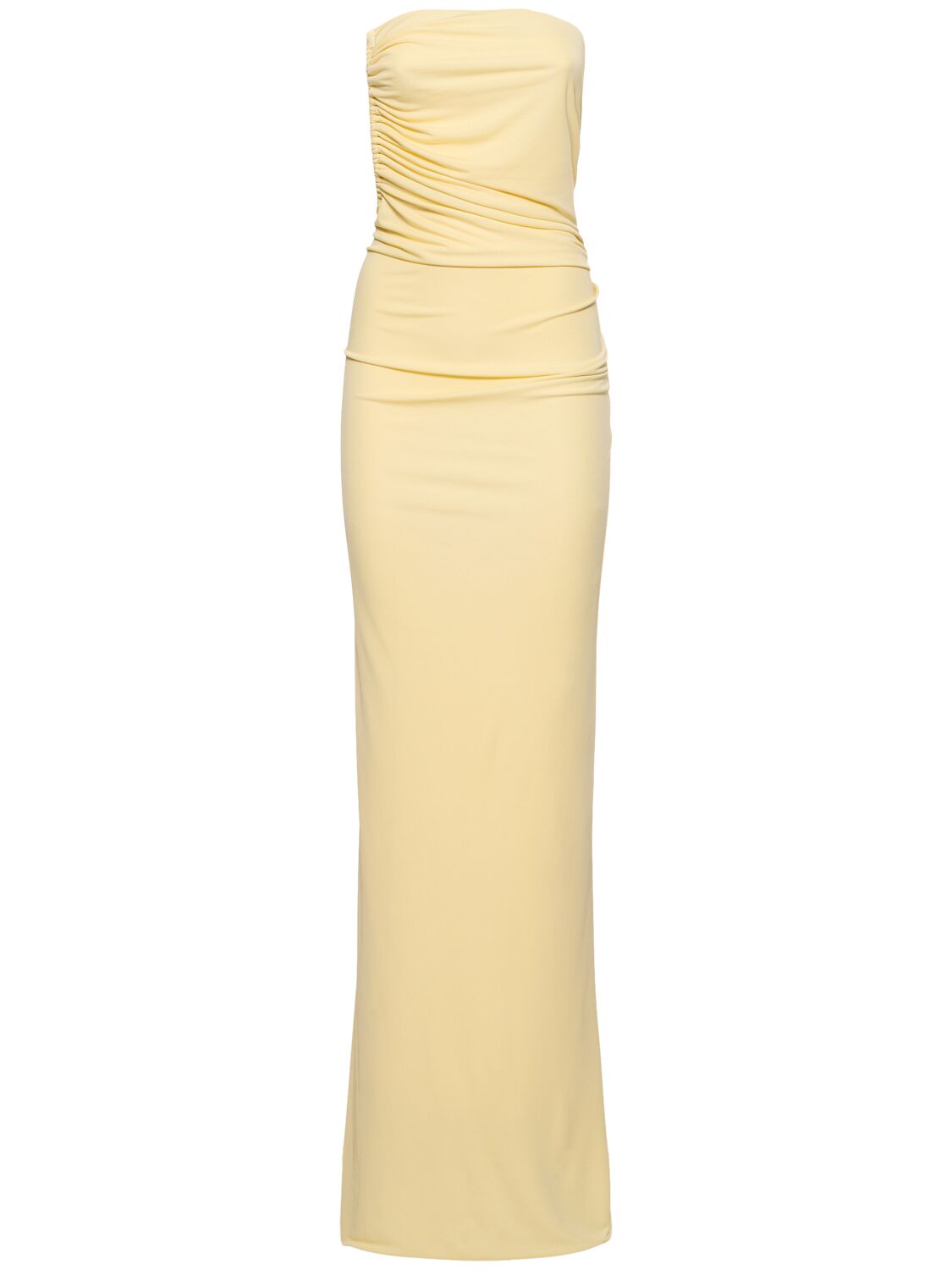 Shop Christopher Esber Odessa Strapless Maxi Dress In Yellow
