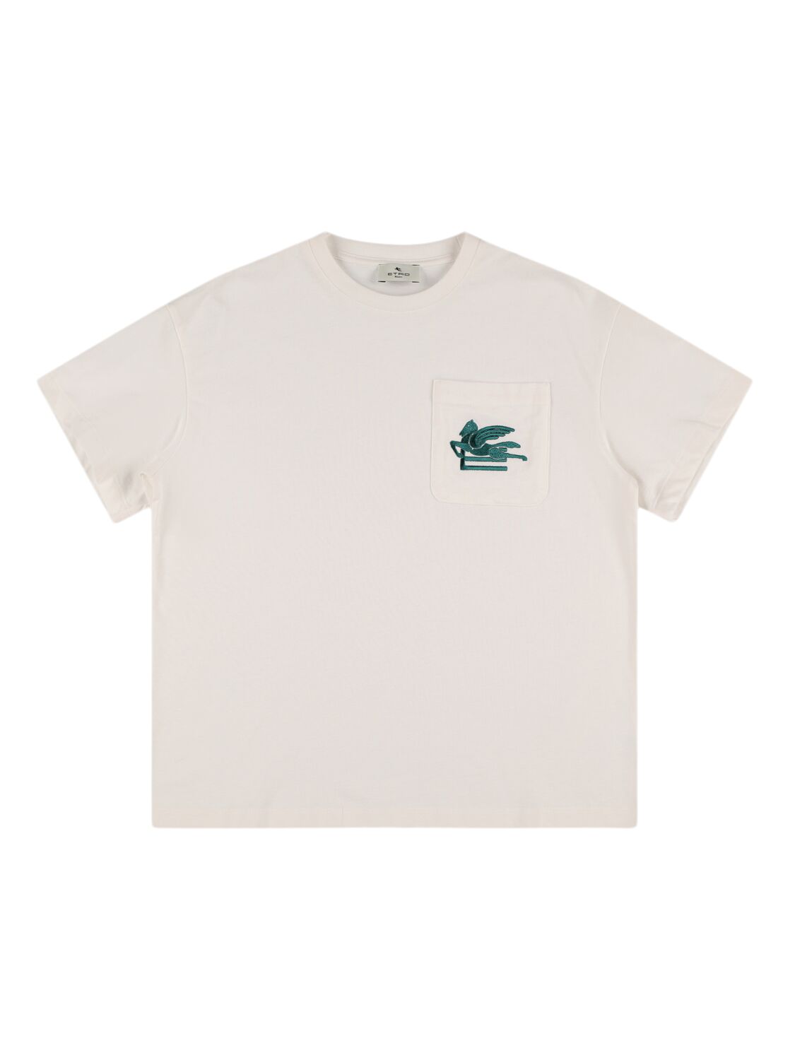 Etro Kids' Cotton Jersey Logo T-shirt In White,green