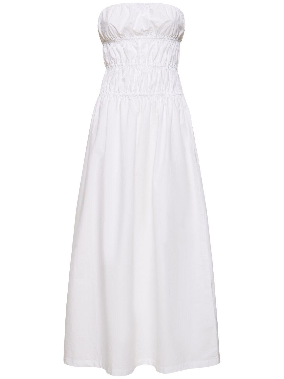 Designers Remix Connor Strapless Cotton Midi Dress In White