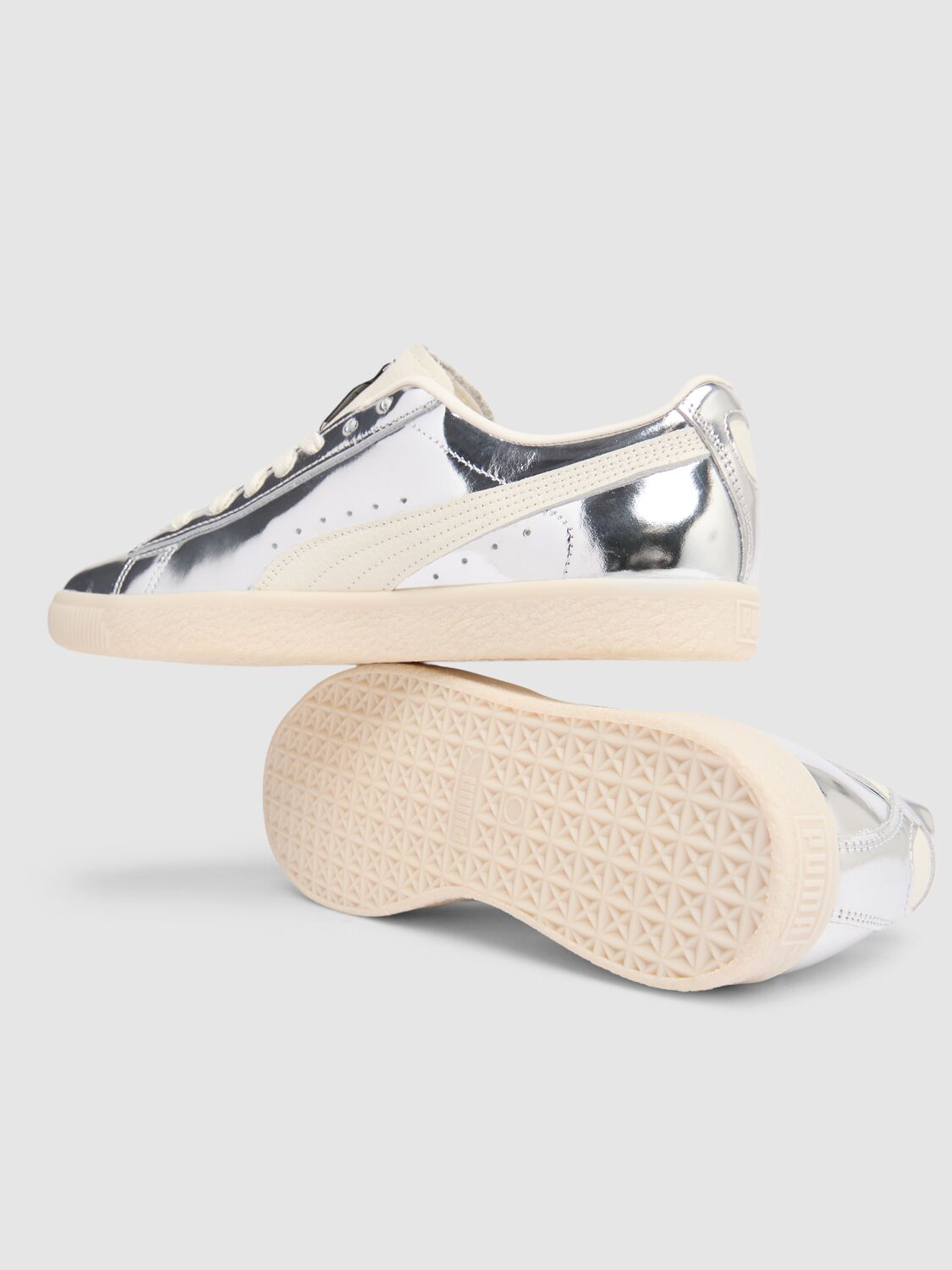 Shop Puma Clyde 3024 Sneakers In Silver