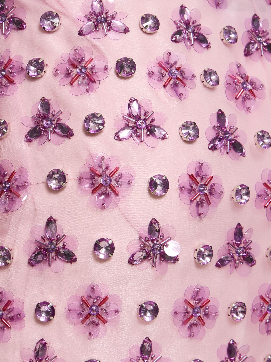 Shop Des Phemmes Embellished Organza Midi Skirt In Multi Lilac