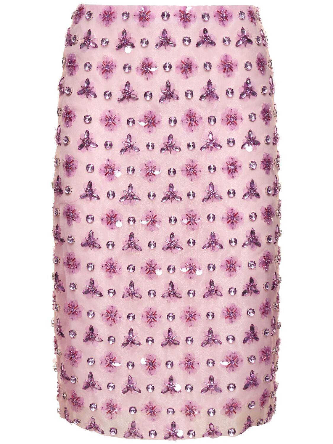 Image of Embellished Organza Midi Skirt