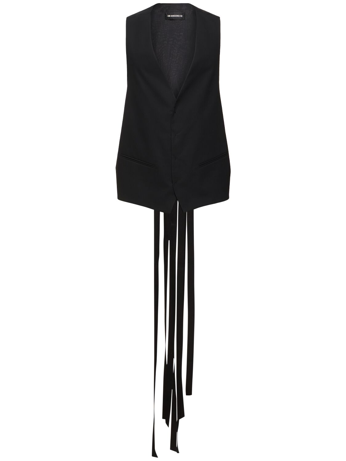 Ann Demeulemeester Ludwig Cotton Belted Waistcoat In Black