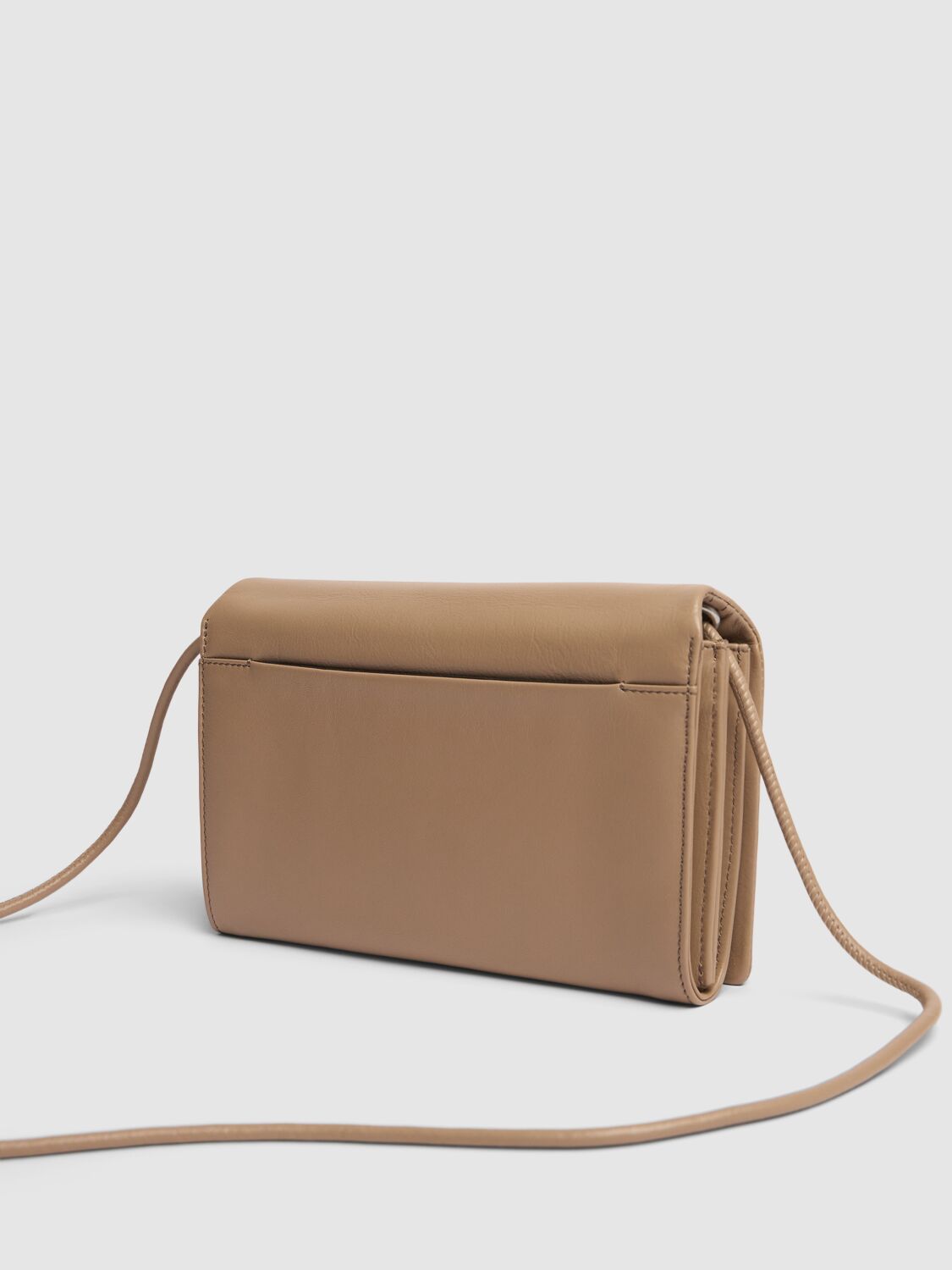 Shop Ami Alexandre Mattiussi Voulez Vous Leather Wallet Clutch In Light Beige