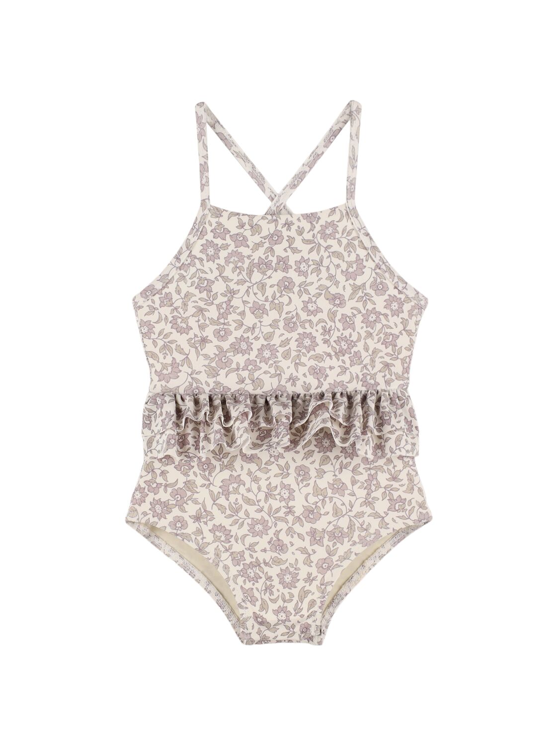 Quincy Mae Kids' Floral Printed One Piece Swimsuit In 多色