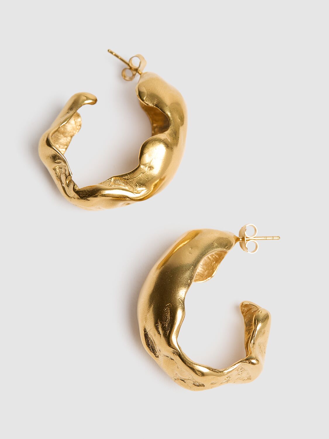 Shop Simuero Pompas Hoop Earrings In Gold