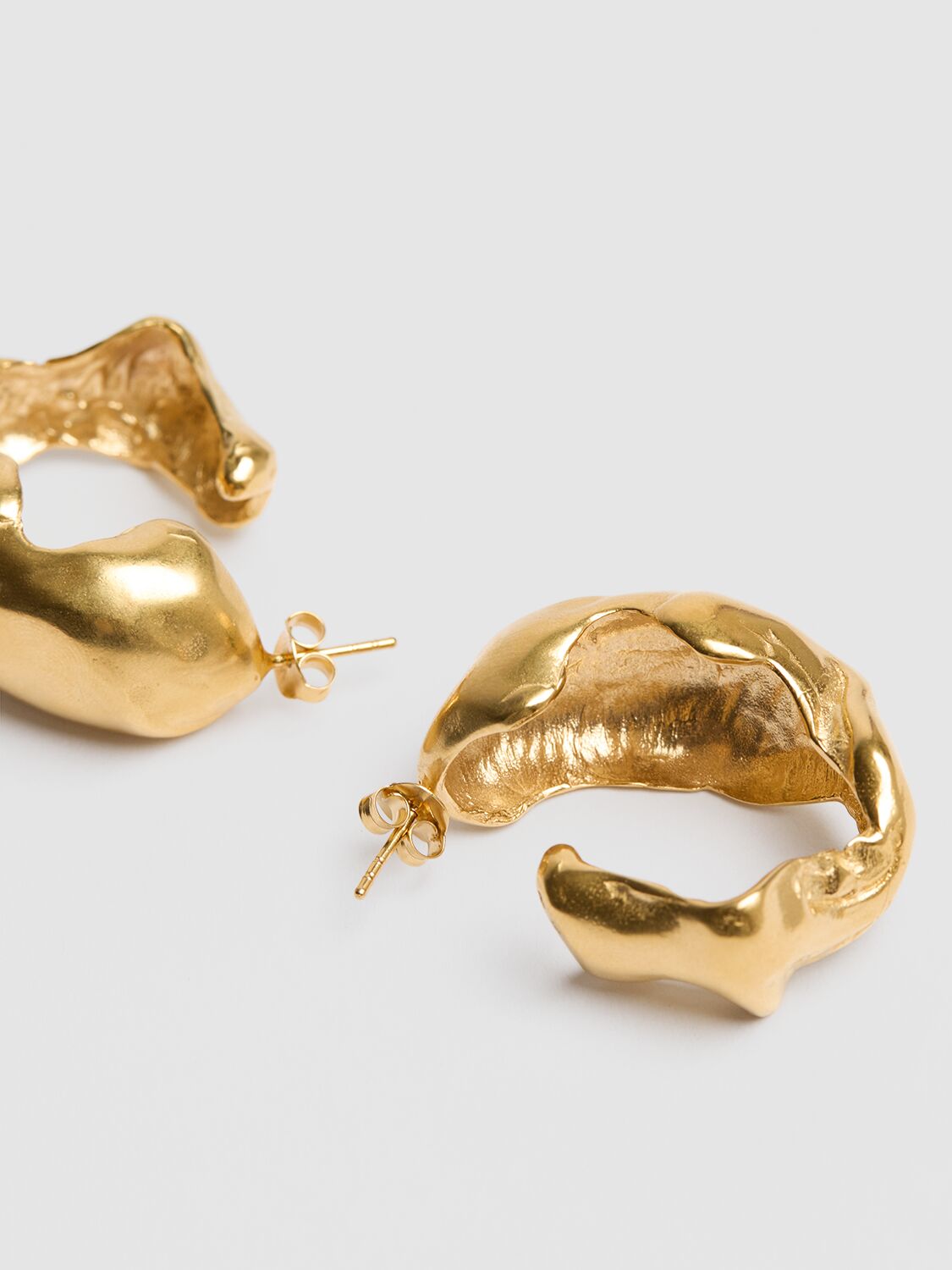 Shop Simuero Pompas Hoop Earrings In Gold