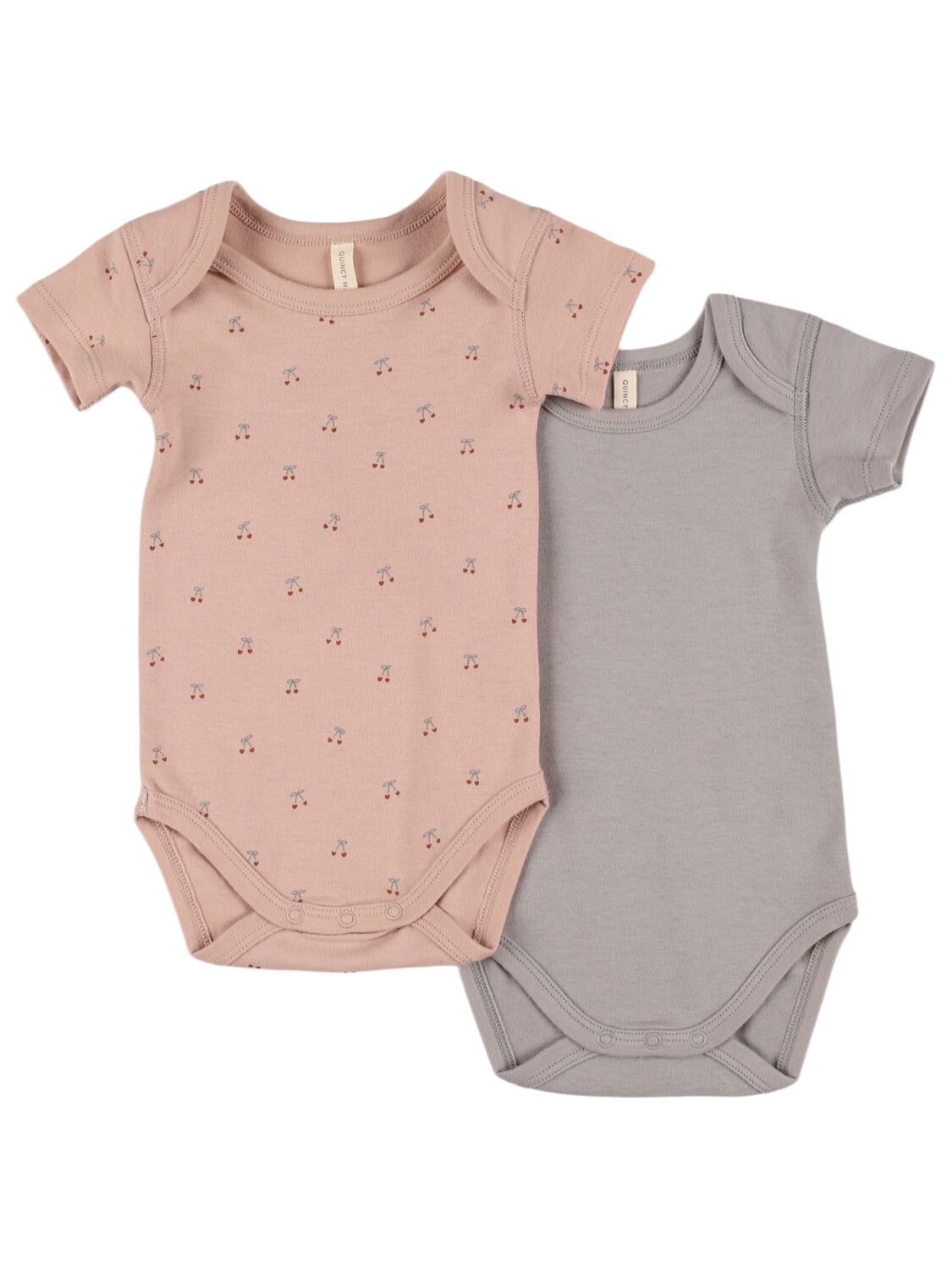Quincy Mae Babies' Set Of 2 Organic Cotton Bodysuits In Multi