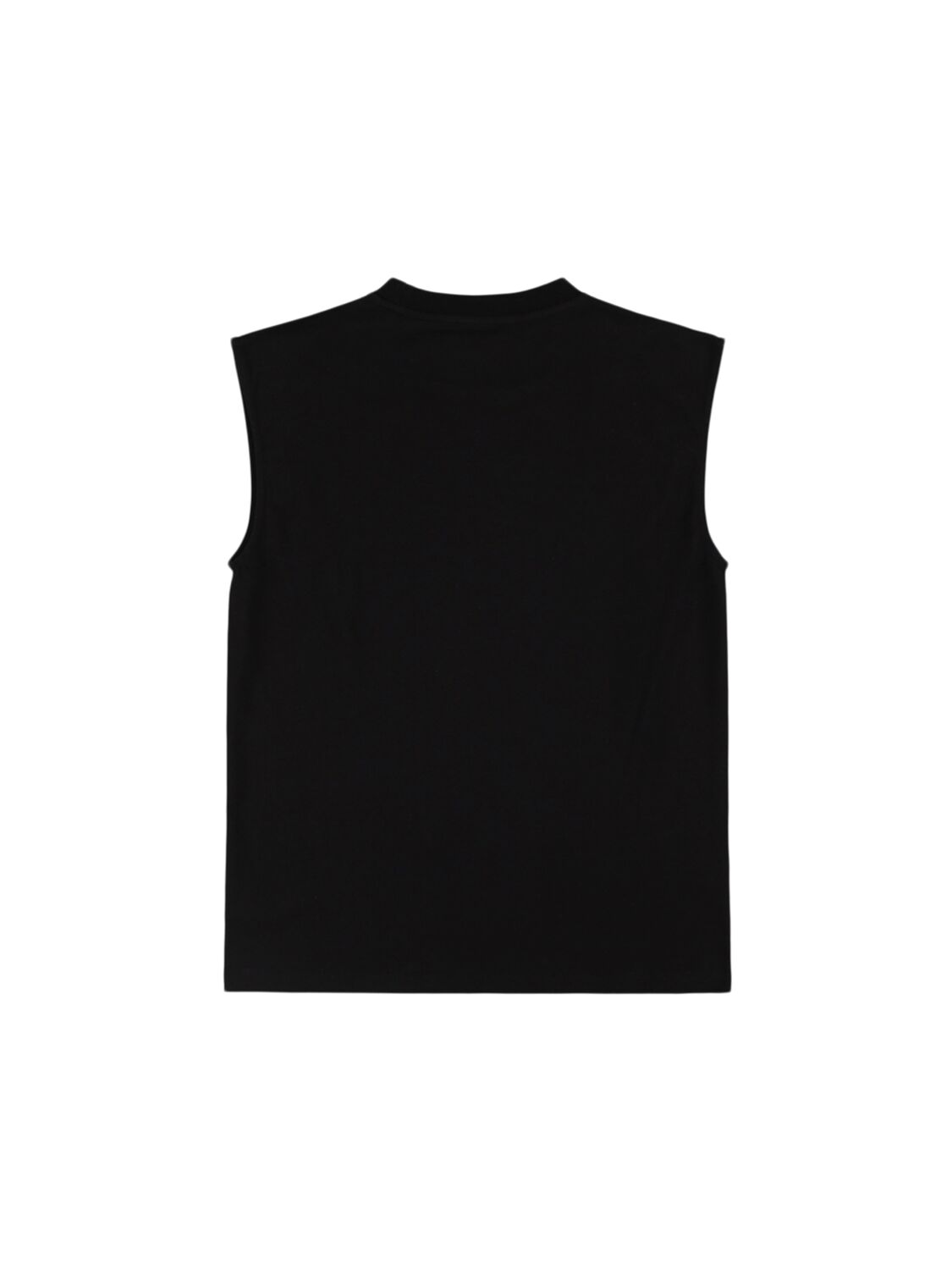 Shop Balmain Printed Cotton Jersey Tank Top In Black,white