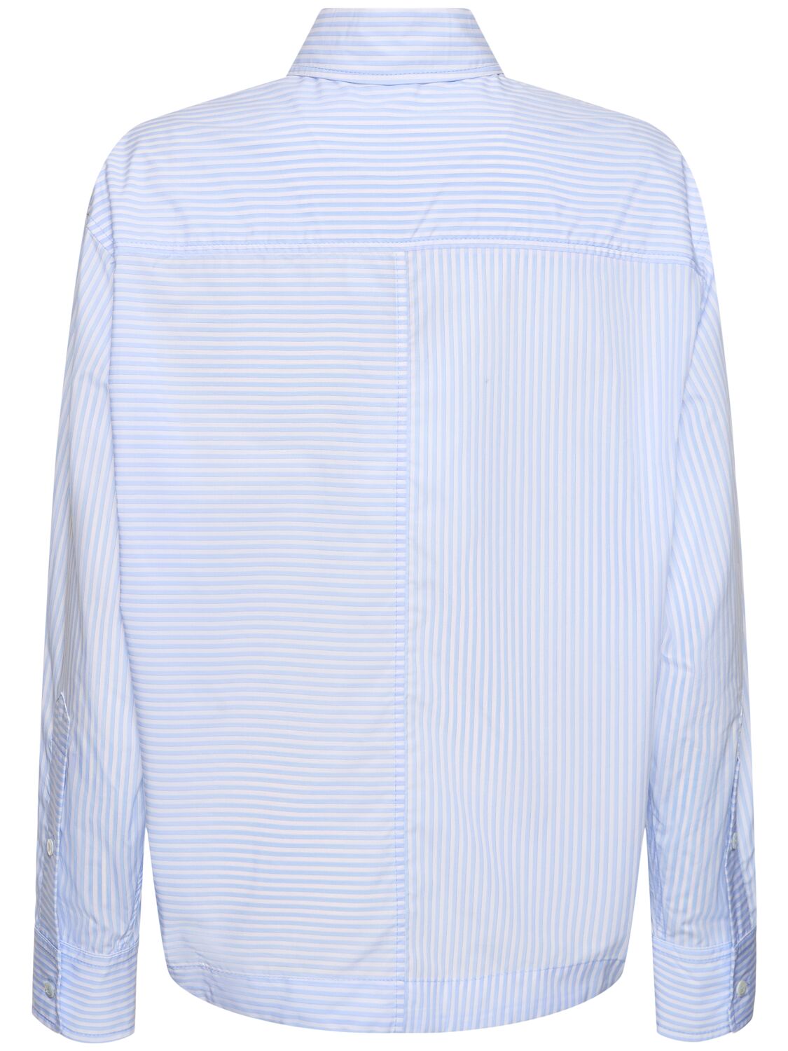 Shop Des Phemmes Striped Poplin Oversized Shirt In Light Blue,white