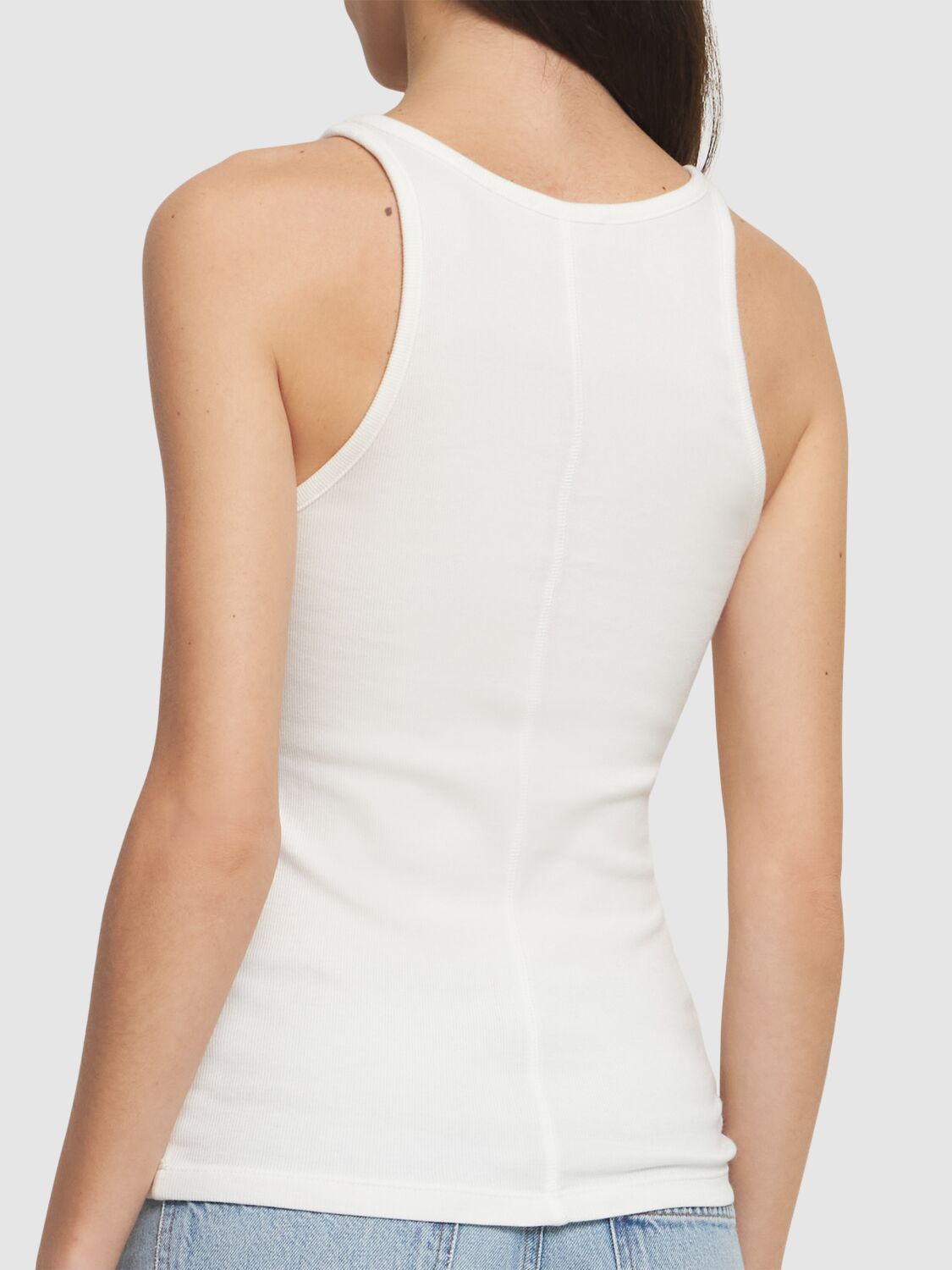 Shop Agolde Zane Modal Blend Jersey Tank Top In White