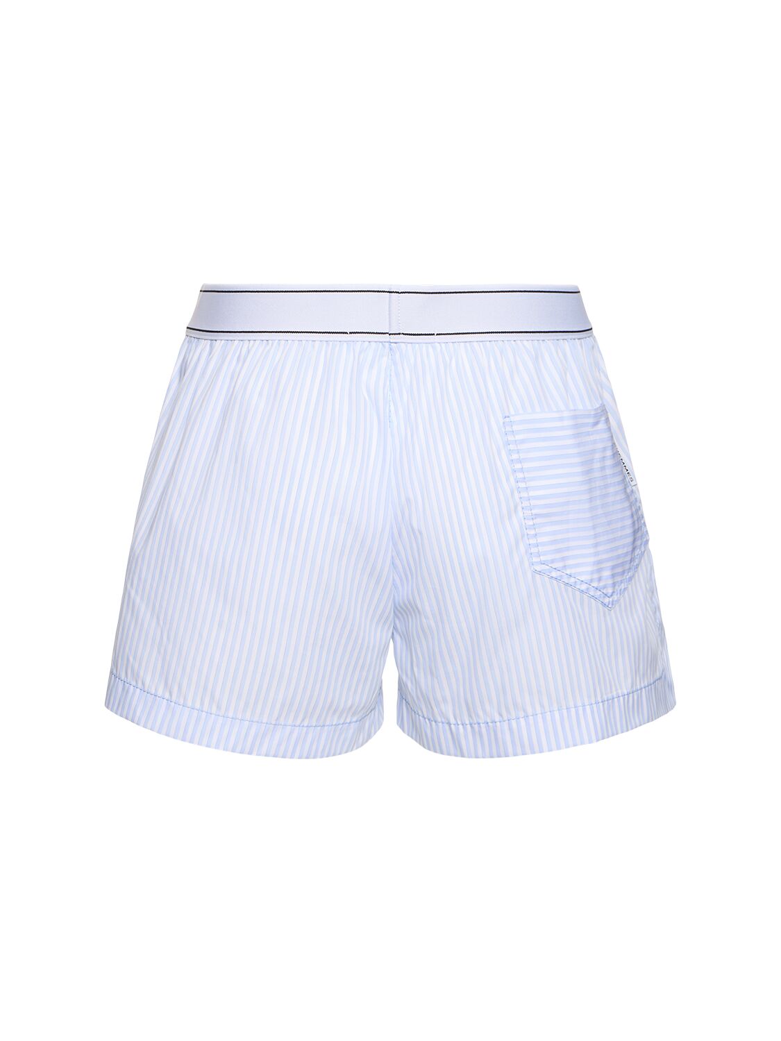 Shop Des Phemmes Striped Poplin Oversized Shorts In Light Blue,white