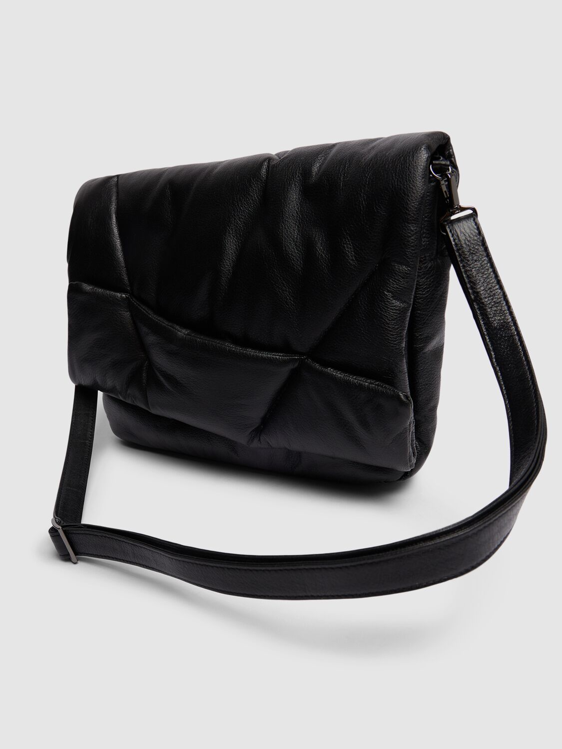 Shop Yohji Yamamoto Medium Quilted Leather Bag In Black