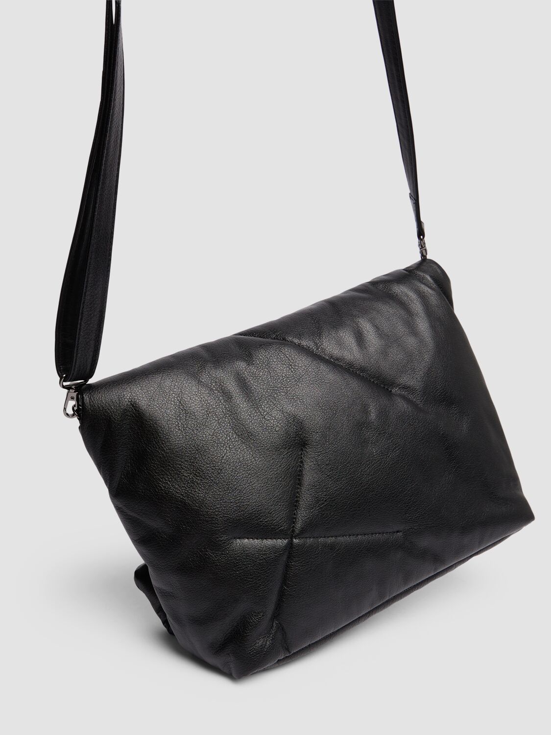 Shop Yohji Yamamoto Medium Quilted Leather Bag In Black