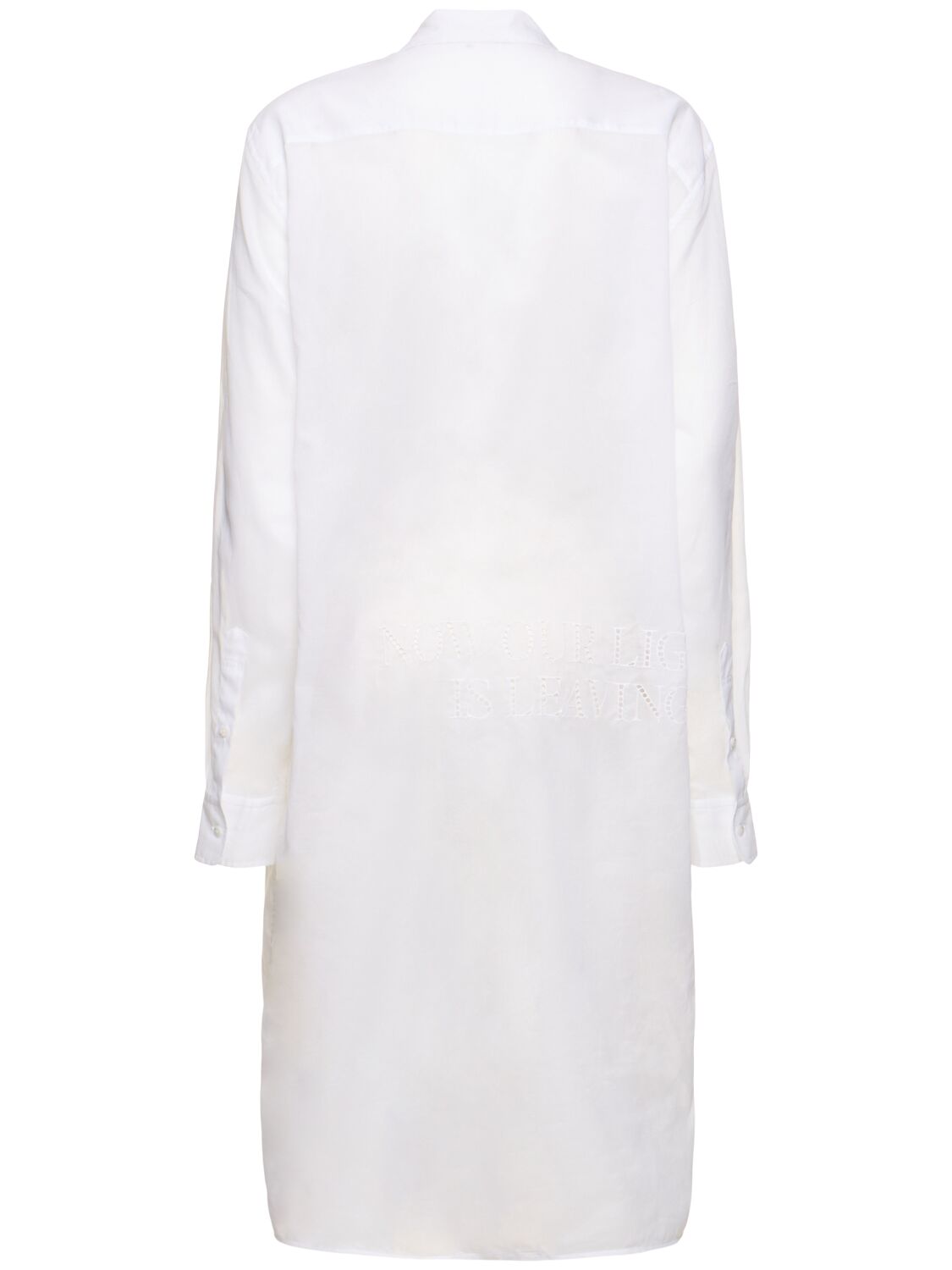 Shop Ann Demeulemeester Gabi Long Draped Cotton Voile Shirt In White