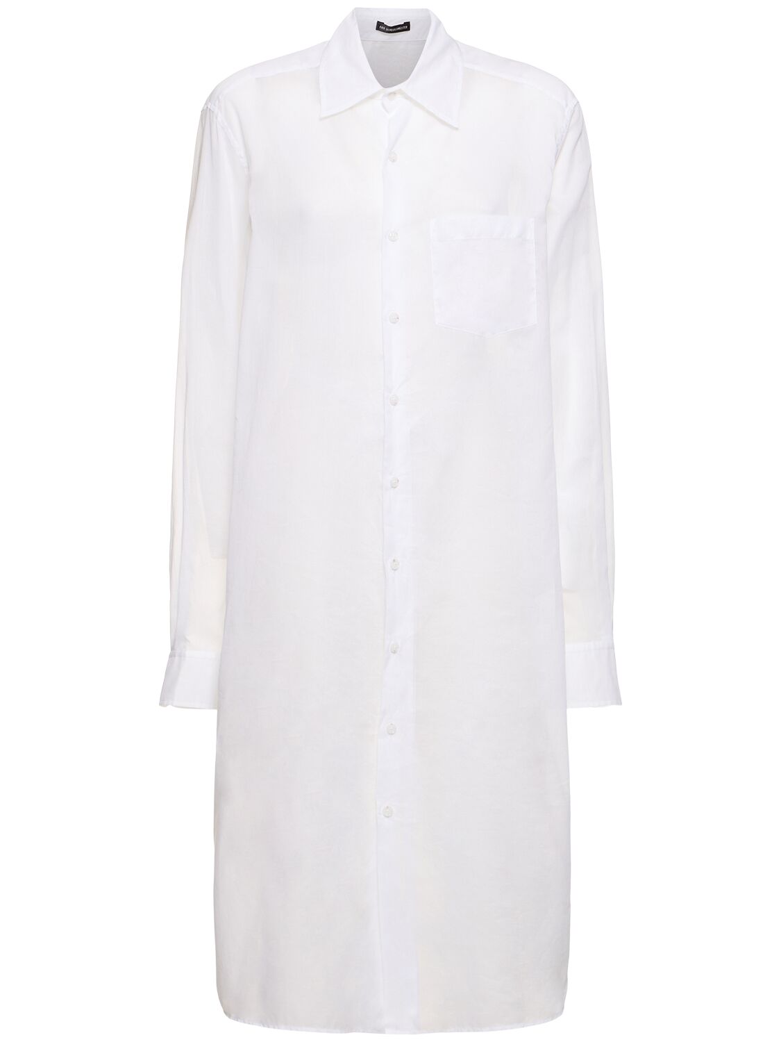 Ann Demeulemeester Gabi Long Draped Cotton Voile Shirt In White