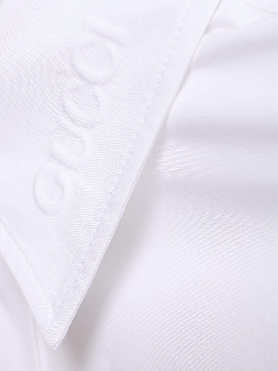 Shop Gucci Cotton Poplin Shirt W/ Ribbon Tie In White