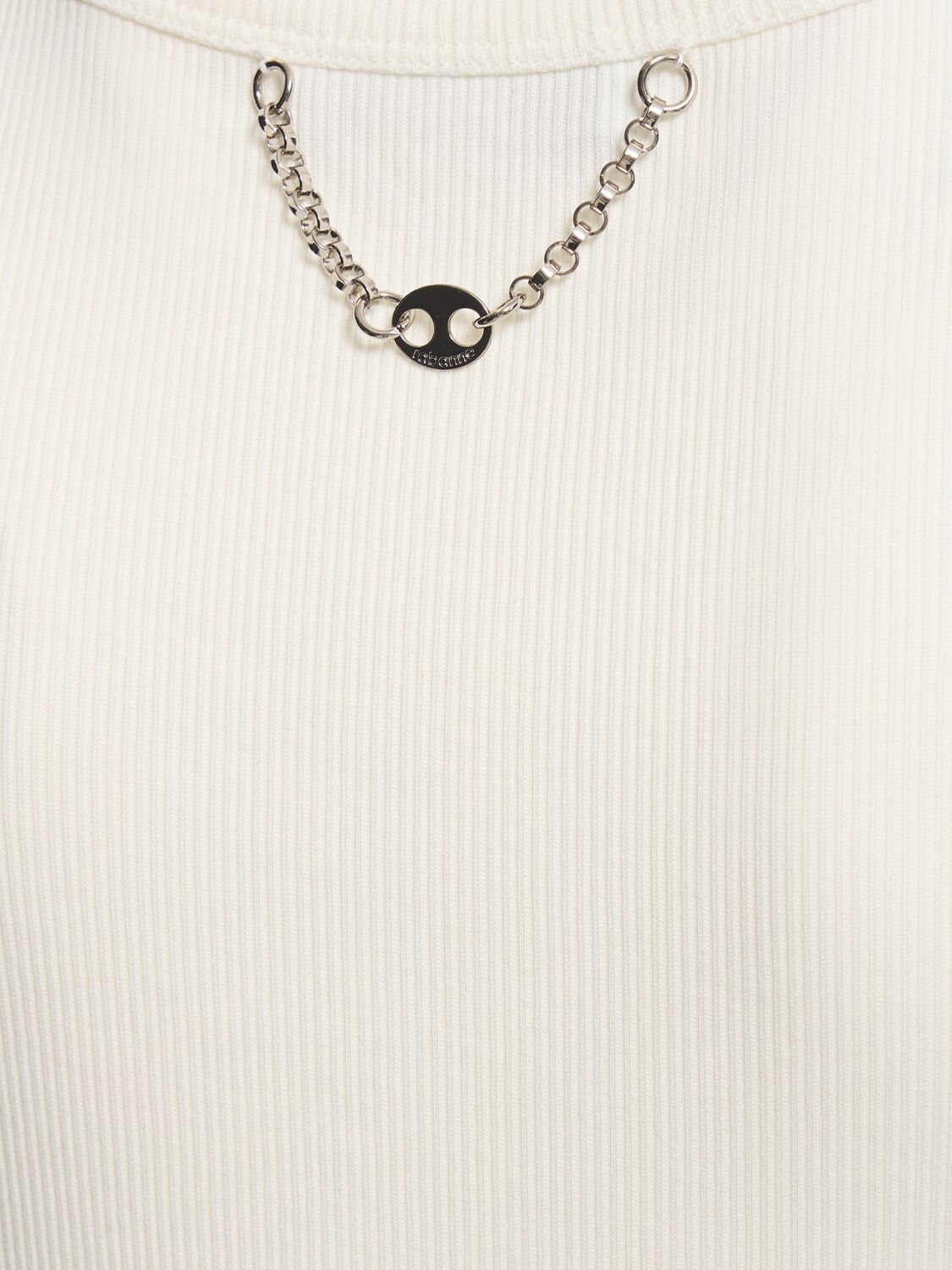 Rabanne Printed Jersey Top In White