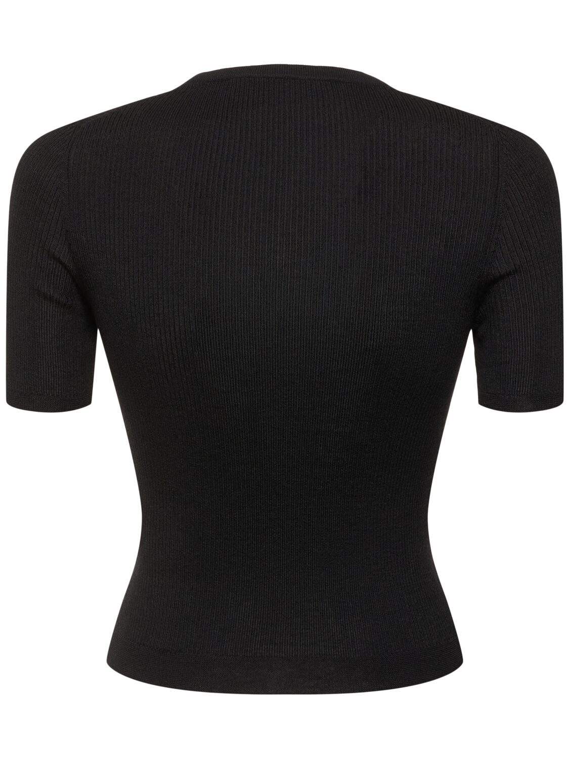 Shop Gucci Extra Fine Wool Blend Top In Black