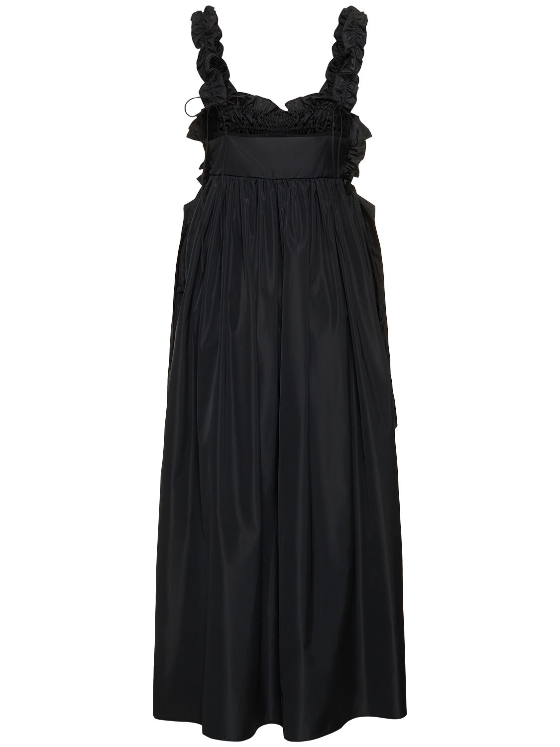 Shop Cecilie Bahnsen Giovanna Recycled Faille Midi Dress In Black