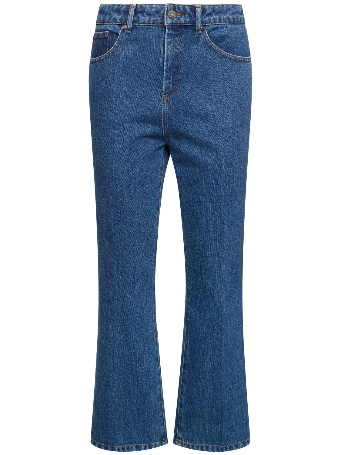 Soeur California Mid Rise Denim Flared Jeans In Blue