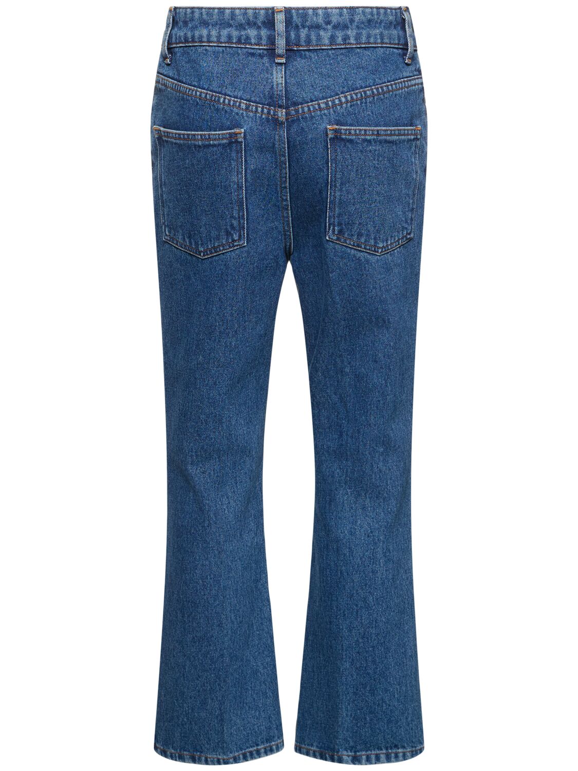 Shop Soeur California Mid Rise Denim Flared Jeans In Blue