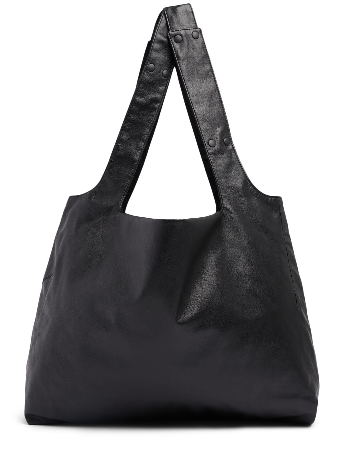 Yohji Yamamoto Reversible Leather Tote Bag In Black