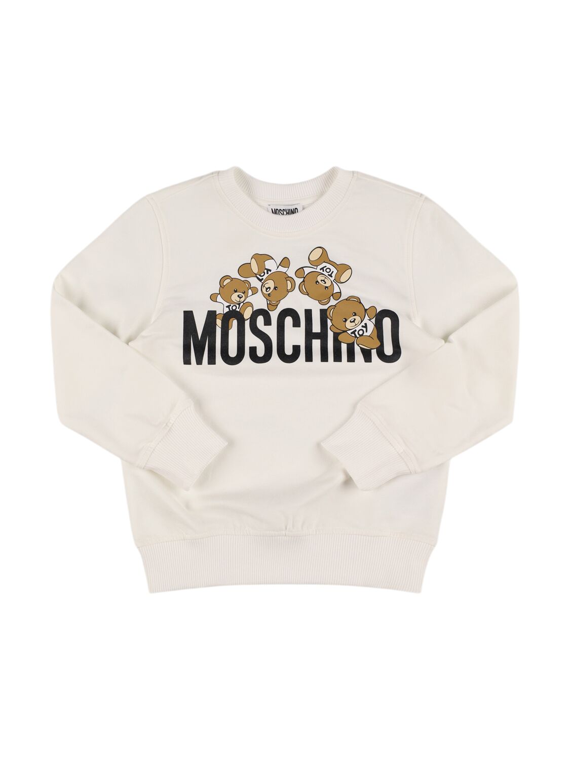 Moschino Kids' Cotton Crewneck Sweatshirt In White