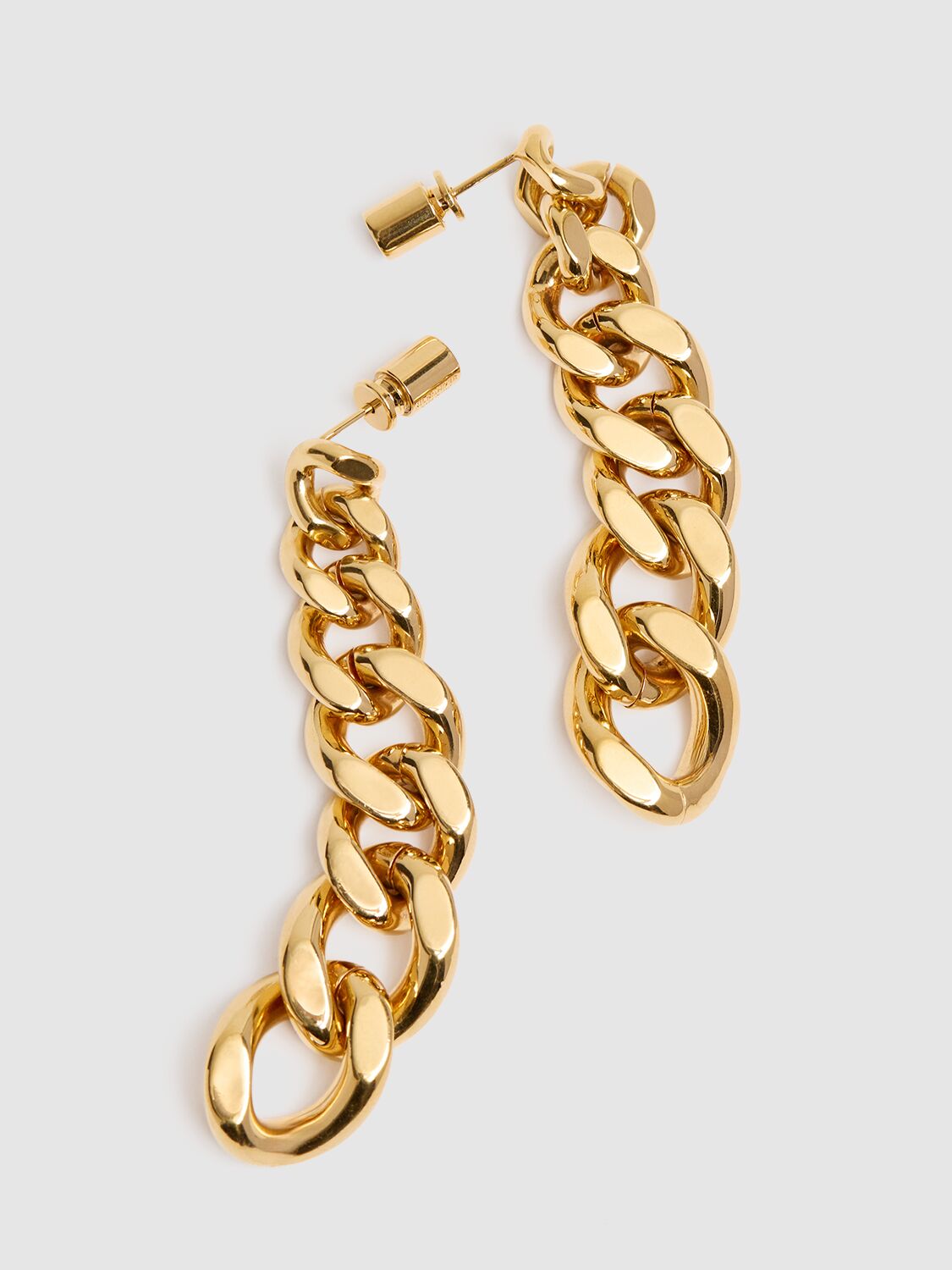 Shop Jil Sander Chain Pendant Earrings In Gold