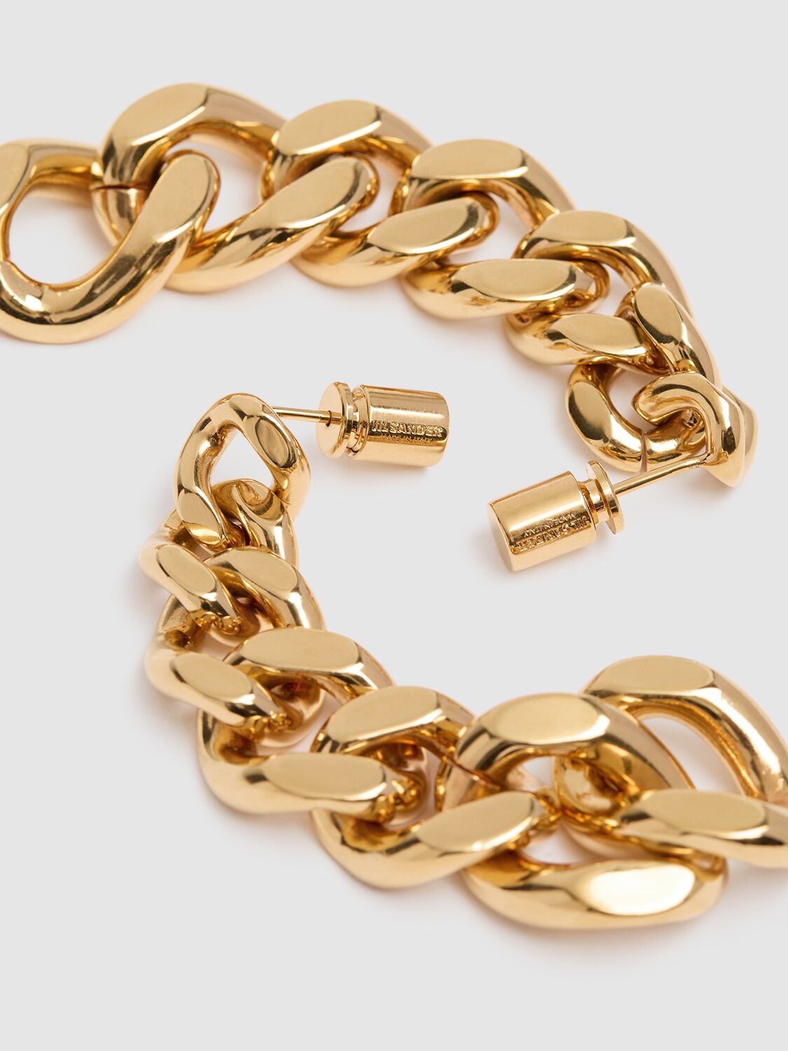 Shop Jil Sander Chain Pendant Earrings In Gold