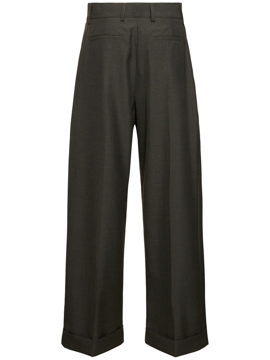 Shop Soeur Wally Wool Wide Leg Pants In Khaki