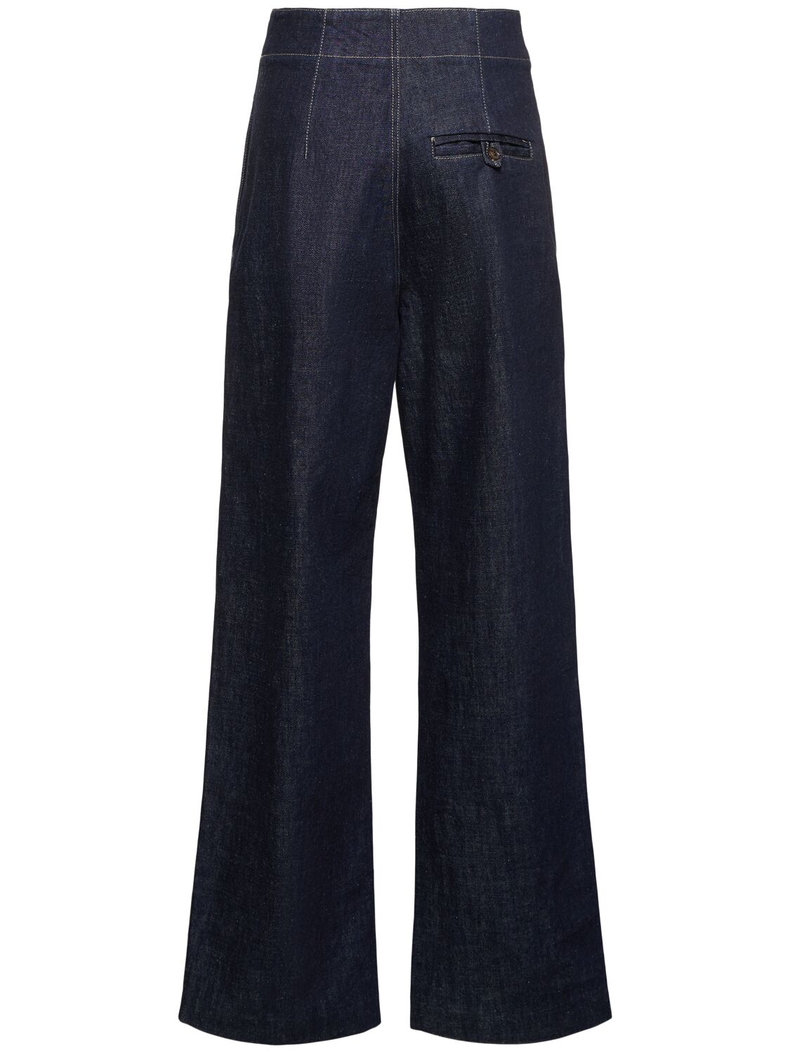 Shop Soeur Blair High Rise Denim Wide Jeans In Dark Blue