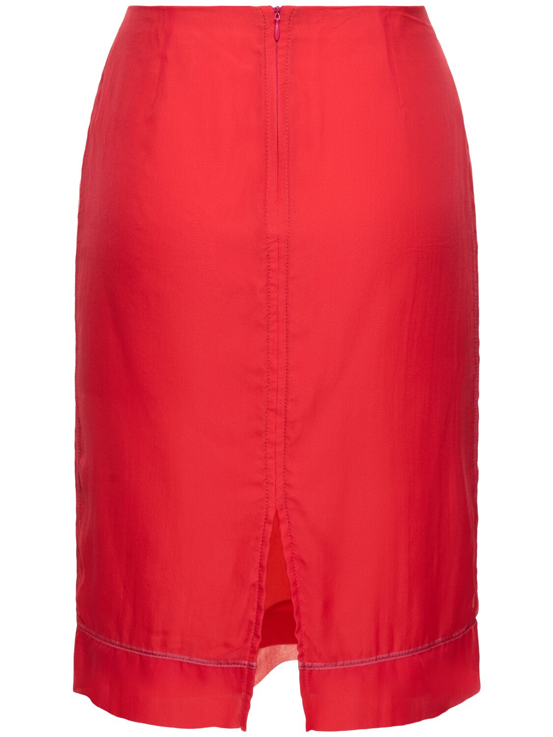Shop Des Phemmes Georgette Midi Skirt In Red