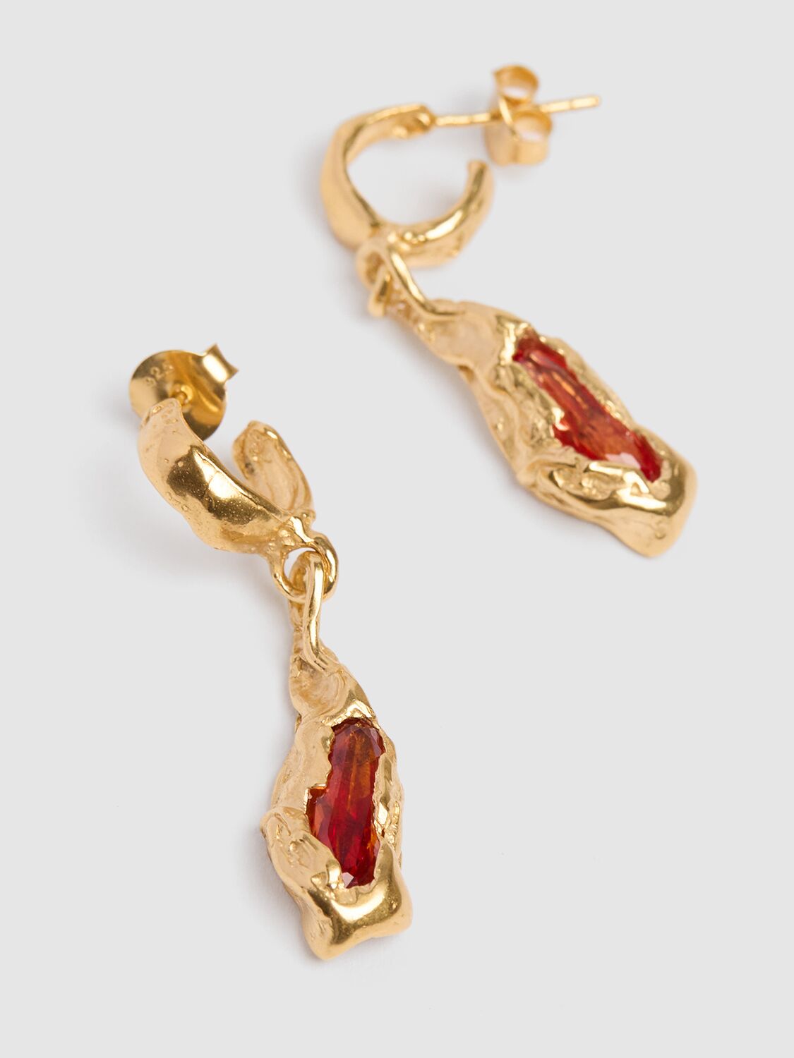 Shop Simuero Naranja Hoop Earrings In Gold