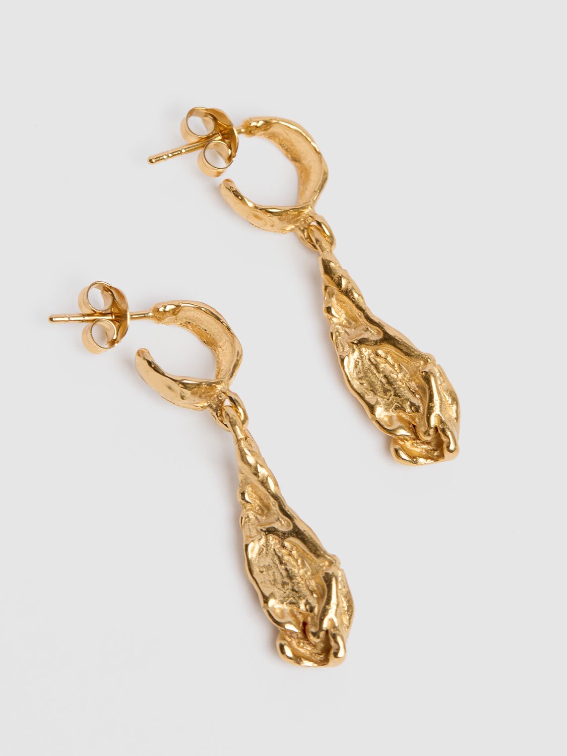 Shop Simuero Naranja Hoop Earrings In Gold