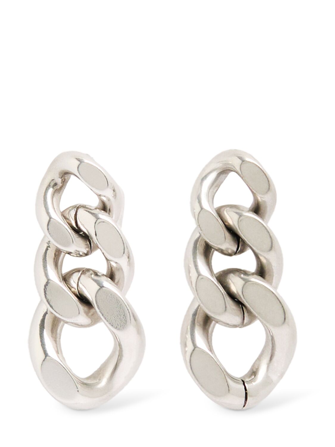Jil Sander Small Chain Pendant Earrings In Silver