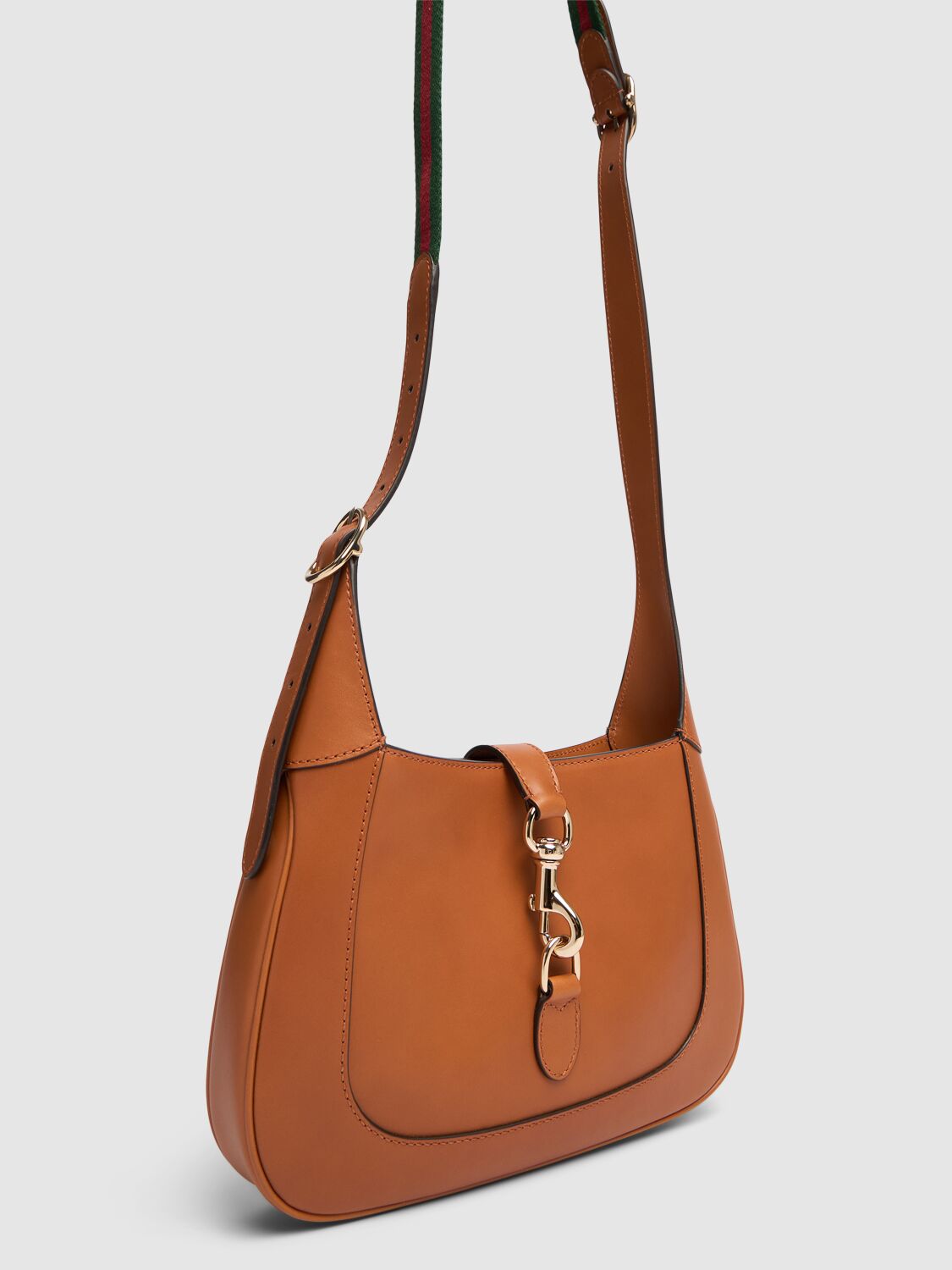 Shop Gucci Small Jackie Leather Shoulder Bag In Brown
